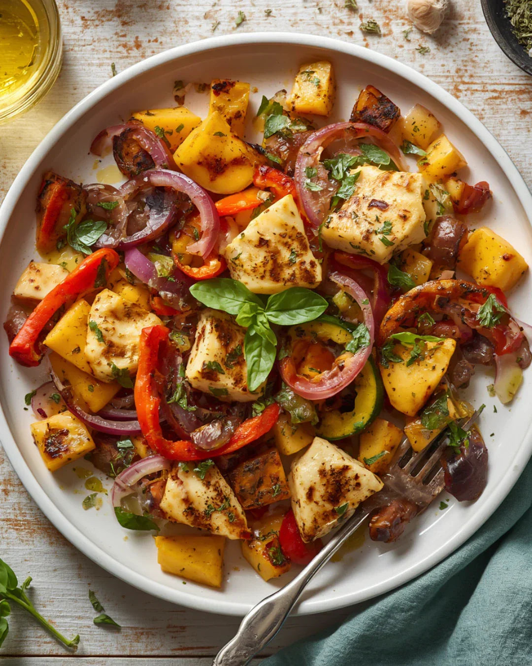 Grillade grönsaker med halloumi inför sommarsäsongen.