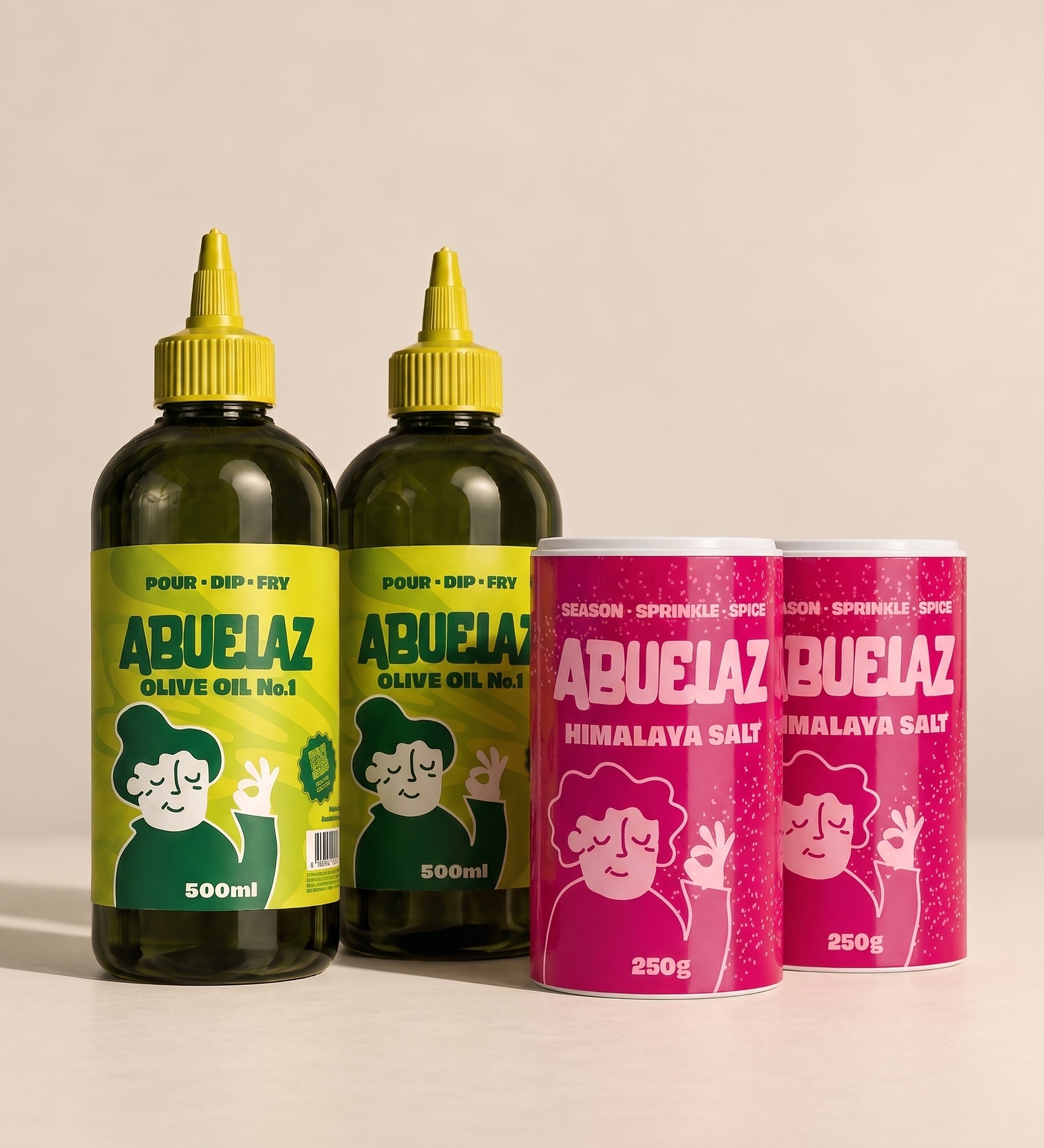 Abuelaz kampanjkit – 2 × Olive Oil N°1 och 2 × Himalayasalt
