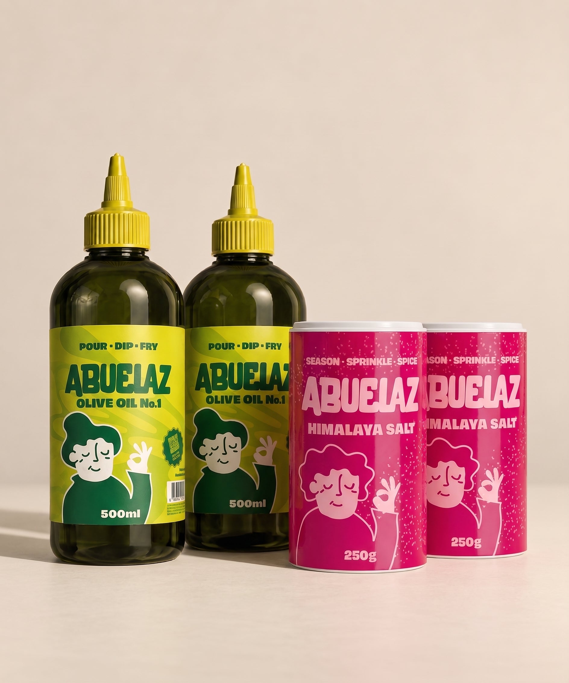 Abuelaz kampanjkit – 2 × Olive Oil N°1 och 2 × Himalayasalt